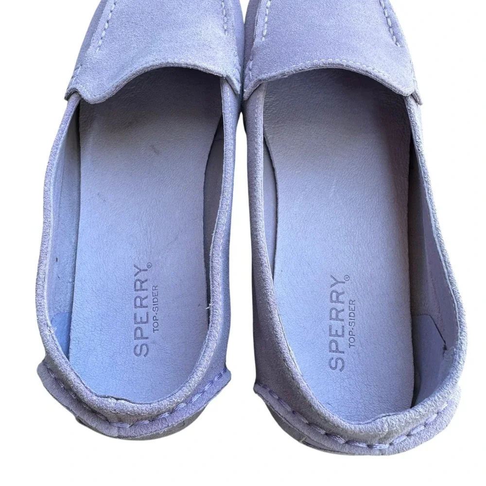 Sperry Top-Sider Womens Lavender Purple Leather Driving Loafers 9.5M